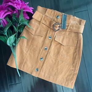 NWT Banana Republic  Belted Paperbag Utility Skirt Sunset Beach Corduroy Size 2